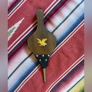 Vintage fireplace bellows. Leather and wood